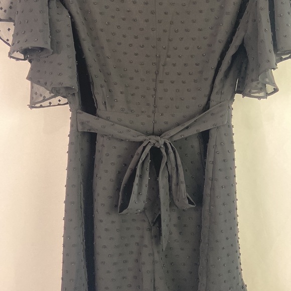 BB Dakota Black Ruffle Trim Belted Mini w/ Shorts Dress - Picture 15 of 16